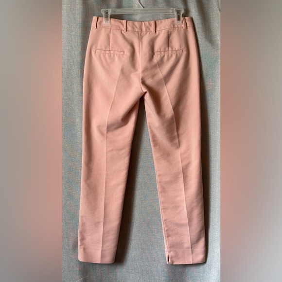 Zara•mid-rise straight-leg pants•extra small•cotton blend•powder pink/neutral - Picture 2 of 12